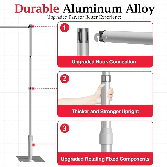 EMART 10x10ft Heavy Duty Backdrop Stand Frame - Image 3