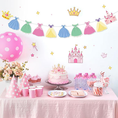 Princess Birthday Banner Princess Party Bunting Banner Garland Dress Theme - Image 6
