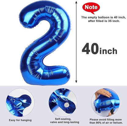Number Balloons Navy Blue Number 2 - Image 6