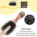 Mini Hair Brush,Cute Detangling Travel Hair Brush,Soft Bristles for Effortless Tangle Removal,Detangler Hairbrush for Women Men Boys Girls Kids Wet Dry All Hair Types (Pink White Roses, Mini)
