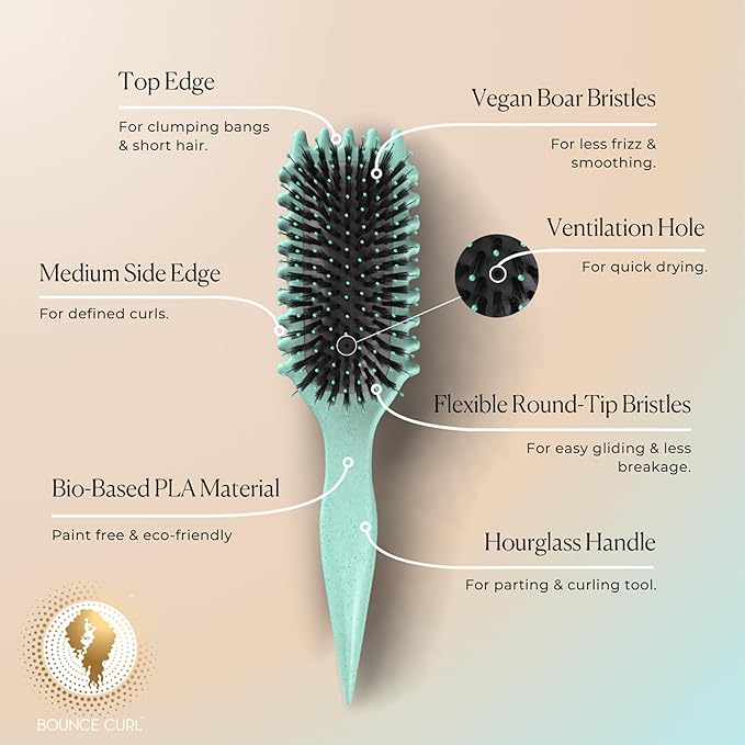 Bounce Curl Teal Volume EdgeLift & Teal Define EdgeLift Brush Bundle for Curly Hair