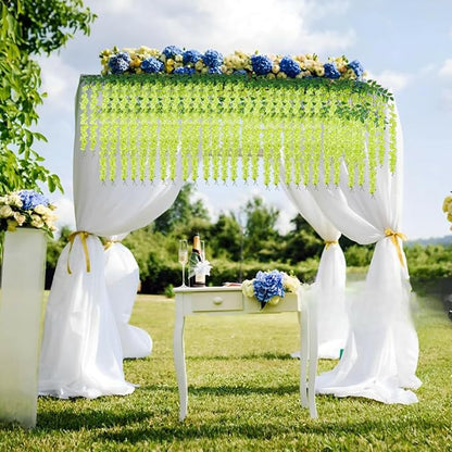 Artificial Wisteria Hanging Flowers Fake Wisteria Flower Garland Silk Vines - Image 4