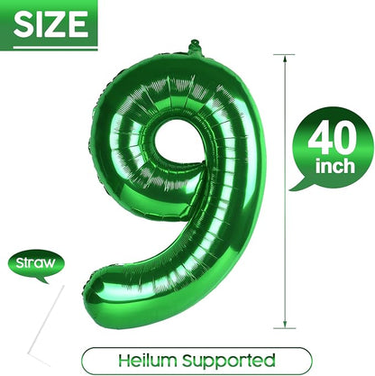 9 Balloon - Green Birthday Number Balloons, 40 Inch Decorations Men Women | - Image 5