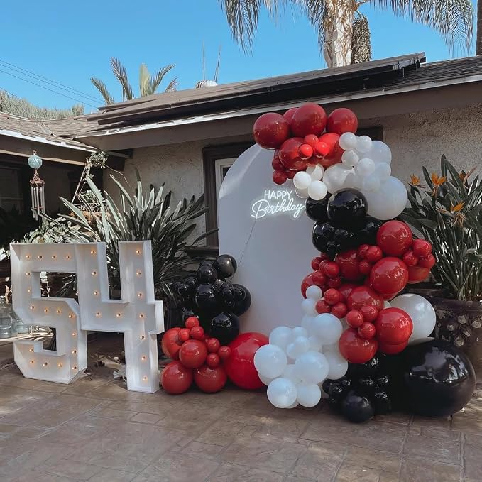 Red and Black White Balloon Arch Kit, Different Size Balloons - Image 5
