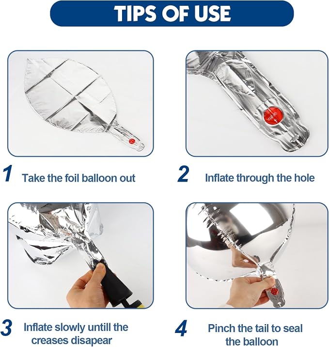 6pcs Silver Foil Balloons 22inch Round Balloons - Image 7