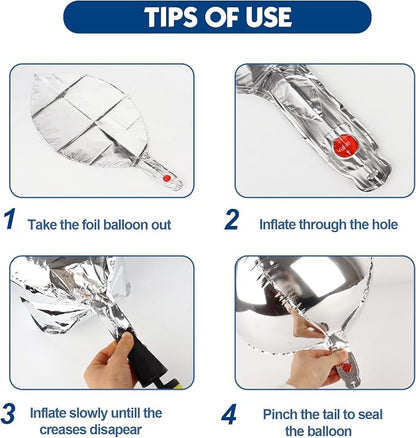 6pcs Silver Foil Balloons 22inch Round Balloons - Image 7