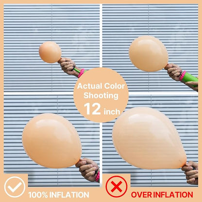 PartyWoo Nude Balloons 101pcs Apricot Boho Fall Color 12 Inch | Balloons - Image 4
