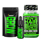 GROW Beard Oil Serum + Biotin Beard Growth Gummies – Beard Growth Kit for Men with 620,000mcg Biotin, Collagen, MSM & Keratin – Thickens Beard, Fills Patches & Supports Hair Growth