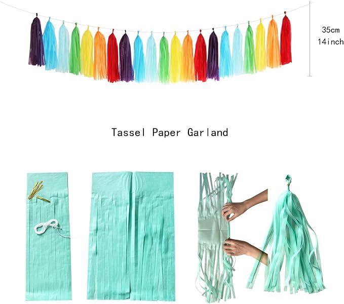 Rainbow Red-Orange Green-Blue Purple Party-Decorations - Image 5