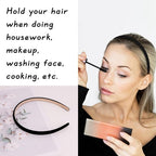 Wecoe Black Narrow Satin Headbands, 10pcs Non Slip Fashion Hair Bands for Women' Hair - Holiday & DIY Accessories