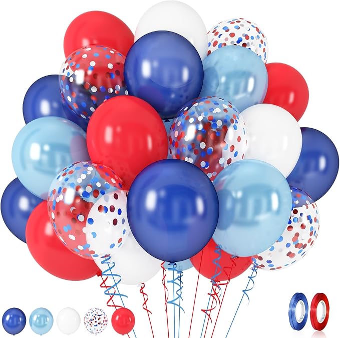 Red White Blue 4th of July Balloons by Lingqiang