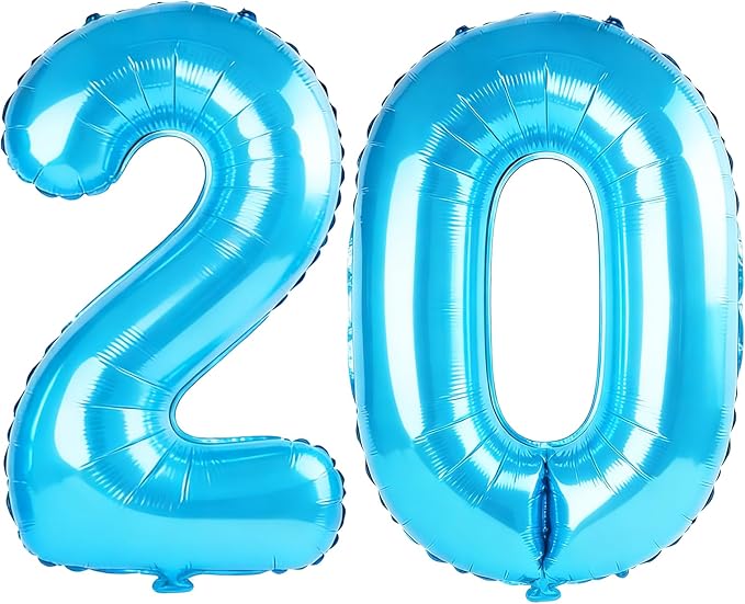 40 Inch Number 20 Balloons for 20th Birthday Party Decorations, 0-100 Jewelry by FOBELEC