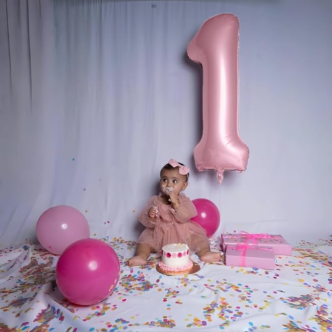 40" Balloon Number 0 Pastel Pink, Large Foil Pink Number Balloons Set 0-9 - Image 9