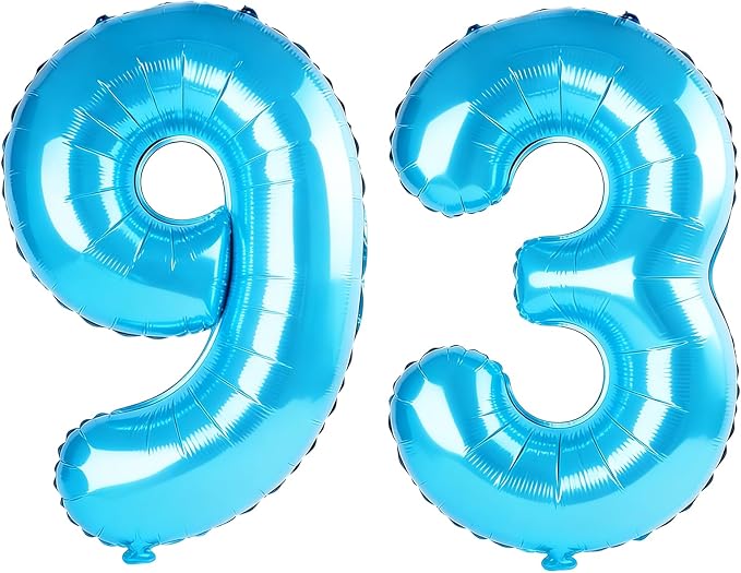 40 Inch Number 93 Balloons for 93rd Birthday Party Decorations, 0-100 Jewelry by FOBELEC