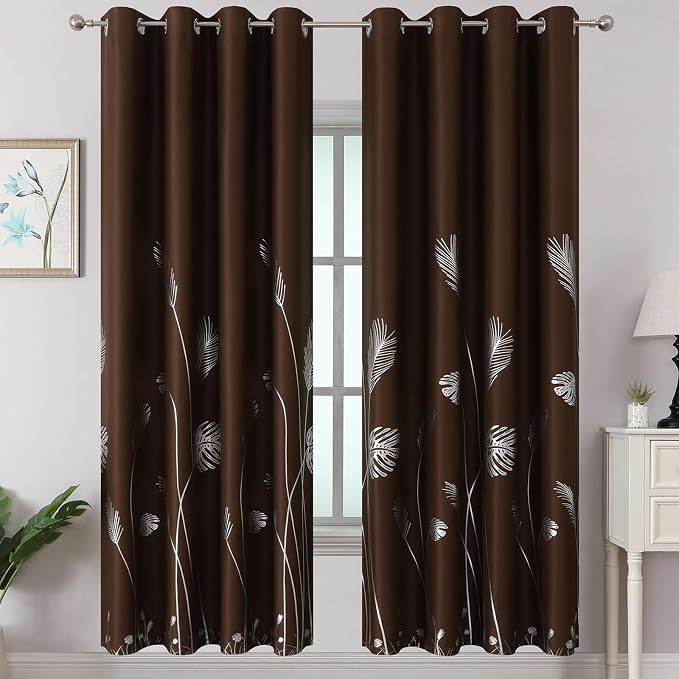 Brown Thermal Insulated Blackout Curtains 72 Inches Long by ESTELARTEXTILER