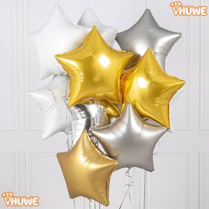 White Sand Star Balloons 18 Inch - Image 8