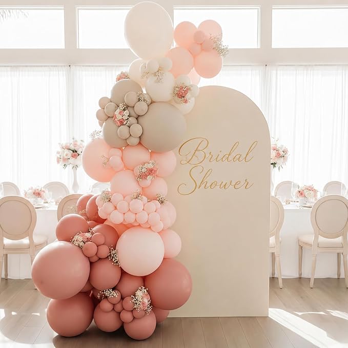 Dusty Pink Balloon Arch Kit 115Pcs Retro Blush Pink Sand White Balloons Garland - Image 6