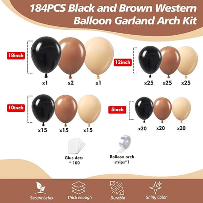 Black and Brown Balloons Arch Kit - Image 2