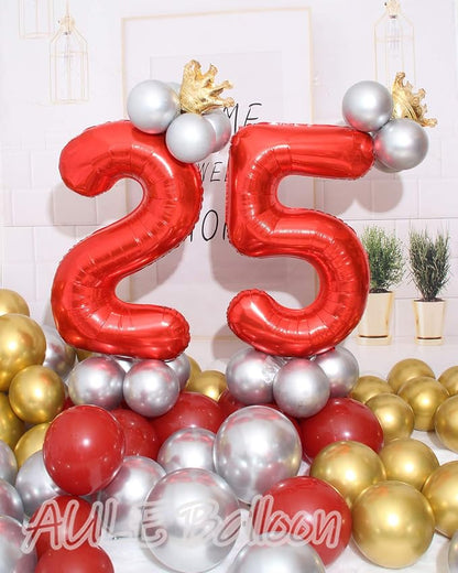 AULE 40 Inch Red 25 Balloon Number Foil 0-9 Birthday Big Numbers | Birthday - Image 2