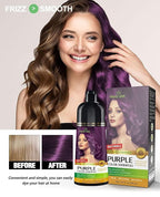 Combo Pack - Herbishh Purple Dye Shampoo for Gray Hair + Argan Intense Hair Mask - Long-lasting Color - Stimulates Dry, Frizzy Hair - 500 Ml