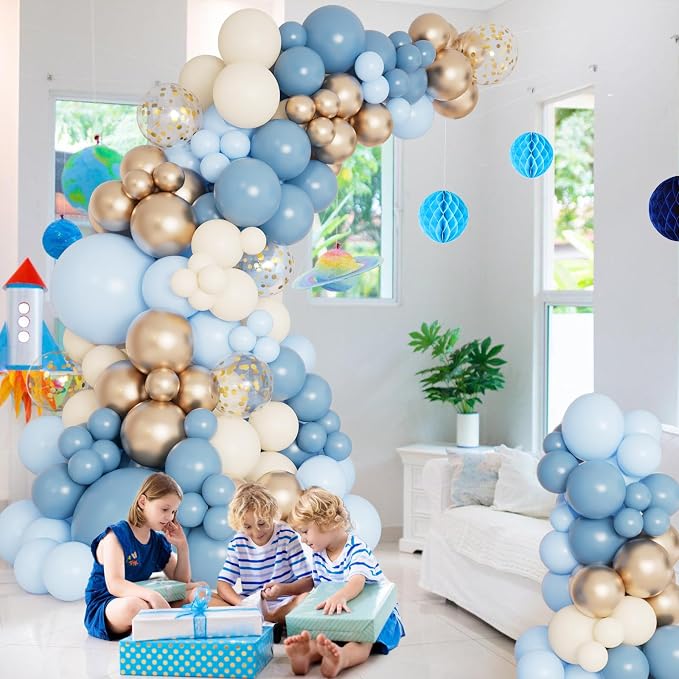 DBKL Dusty Baby Blue Balloon Arch Garland Kit, Different Sizes 18 12 10 5 inch - Image 2