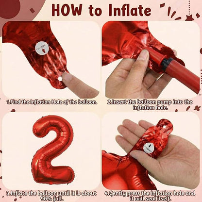 Red Number 2 Balloon 40 Inch, Foil Numeral - Image 5