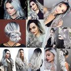 30 32 34 Inch Ombre Bundles Human Hair Grey Body Wave Bundle Brazilian Virgin Remy Hair Extensions Double Weft 2 Tone Black and Silver Body Wave Bundle Hair Weave 300g