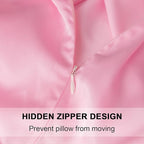 Mulberry Silk Pillowcase for Hair and Skin,Standard Size Cooling Silk Pillow Case with Hidden Zipper,Allergen Proof Dual Sides Soft Breathable Smooth Silk Pillow Cover for Women(Queen,Pink)