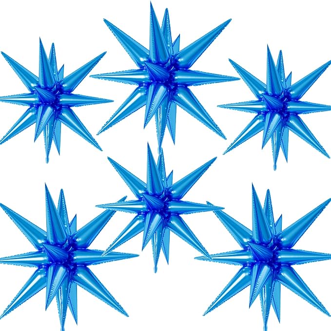 22/27 Inch Blue Star Balloons, Cone Spike Balloon, Aluminum Foil Balloon by Paready