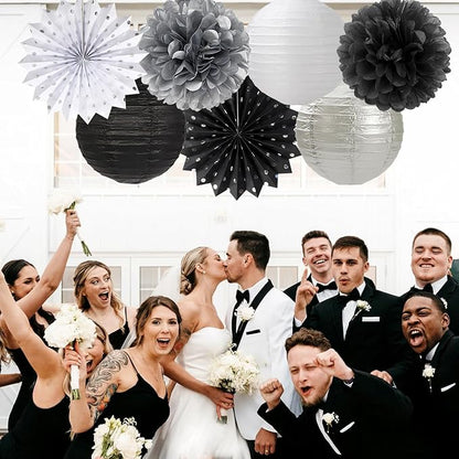 Black White Silver Party Decorations - Image 4
