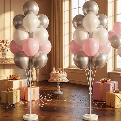 2Set Silver Pink Balloon Column Stand Kit - Image 7