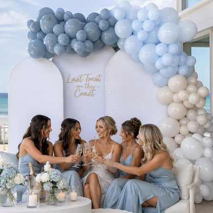 Dusty Blue Balloons Garland Arch Kit, Haze Blue Sand White Balloon Arch Kit - Image 6