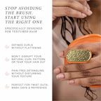 Manta Curls Anti-Breakage Hairbrush – Detangling Brush for Curly & Afro Hair, Gentle Wet & Dry Hairbrush for Women, Orange