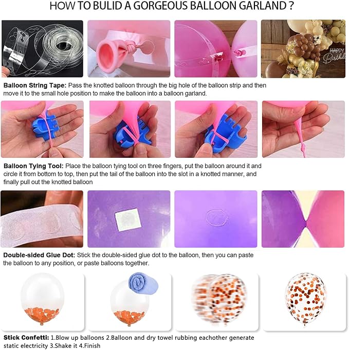 138PCS Brown Balloon Garland Arch Kit - Image 6
