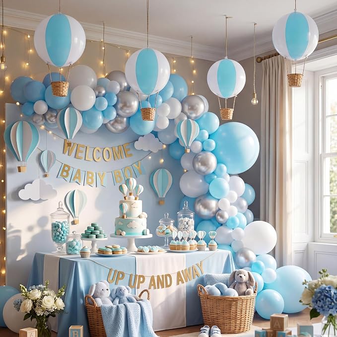 12 Sets Hanging Hot Air Balloon Decoration from Ceiling 12 Inch PVC Lanterns - Image 5