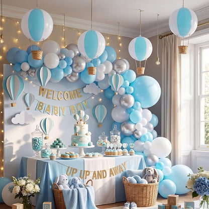 12 Sets Hanging Hot Air Balloon Decoration from Ceiling 12 Inch PVC Lanterns - Image 5