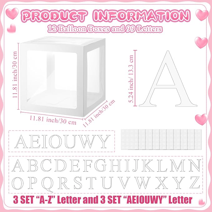 Thyle 12 Pcs Transparent Balloon Boxes Clear Balloon Boxes - Image 2