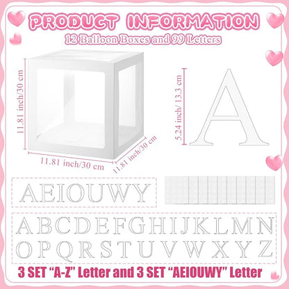 Thyle 12 Pcs Transparent Balloon Boxes Clear Balloon Boxes - Image 2