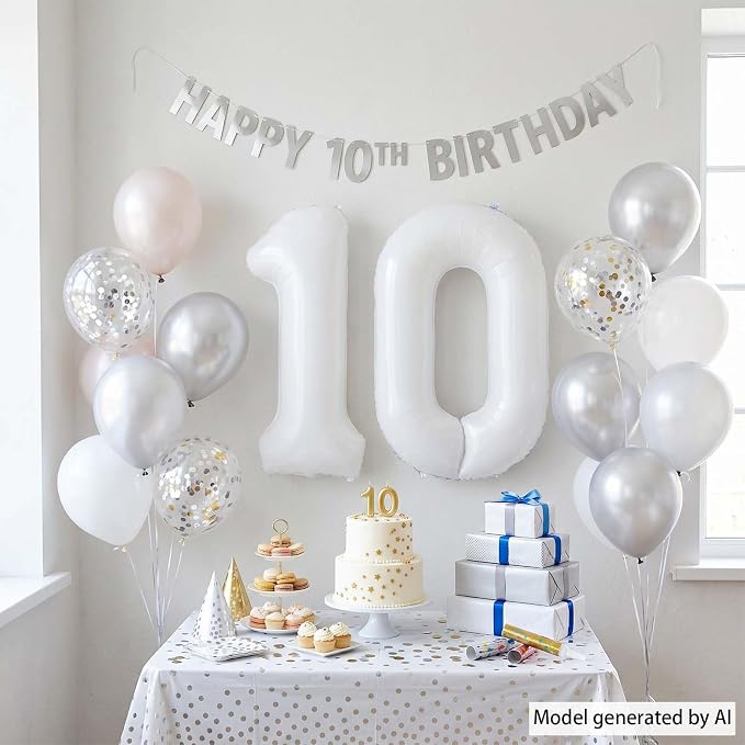 White Number 0 Balloon 40 Inch, Giant Matte White 0 Foil Balloon - Image 7