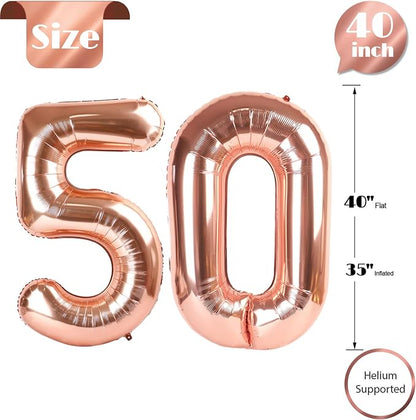 Rose Gold Number 50 Balloon 40 Inch - Image 5
