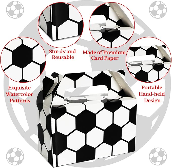 Tevxj 12 Pack Soccer Party Favor Boxes Soccer Treat Candy Snack Bags Party - Image 5
