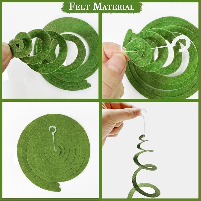 36Pcs Olive Green Hanging Swirl Decorations Ombre Sage Green Felt Swirl - Image 4