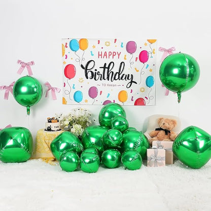 12Pcs Green Round Foil Balloons, Metallic Green Foil Balloon - Image 6