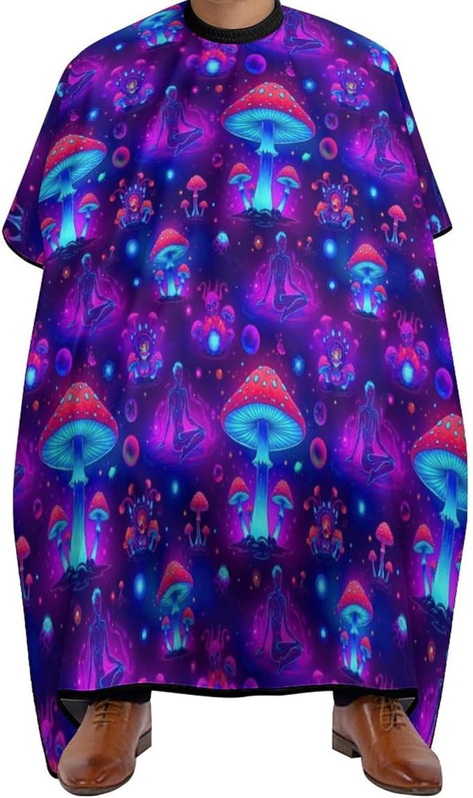 Extra Large Hair Styling Cape, Scenery Magic Mushrooms Salon Cape Apron Hair Cutting Gown for Styling Hair Cut Hairdresser