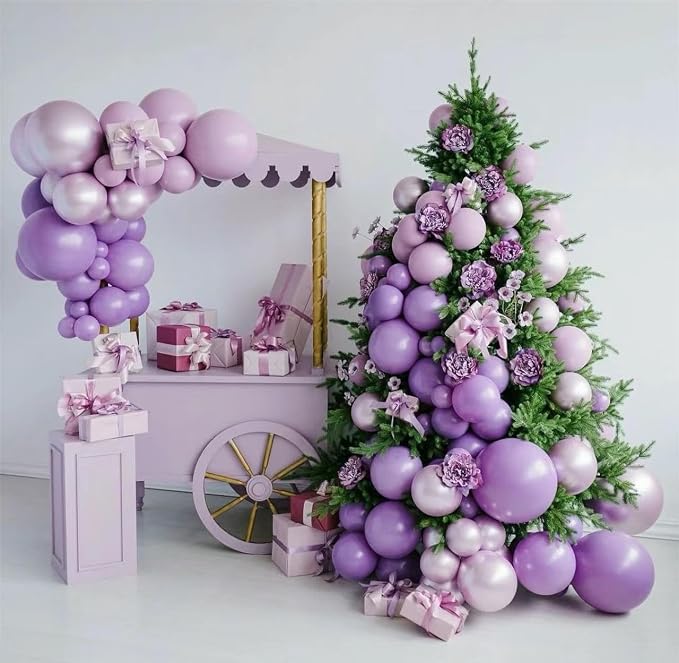 MEBAY Grey Violet Maca Purple Gold Balloons Garland Arch Kit - Image 5