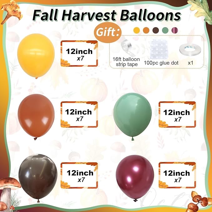 Safari Balloons, Burnt Orange Terracotta Mustard Yellow Burgundy Sage Green - Image 2