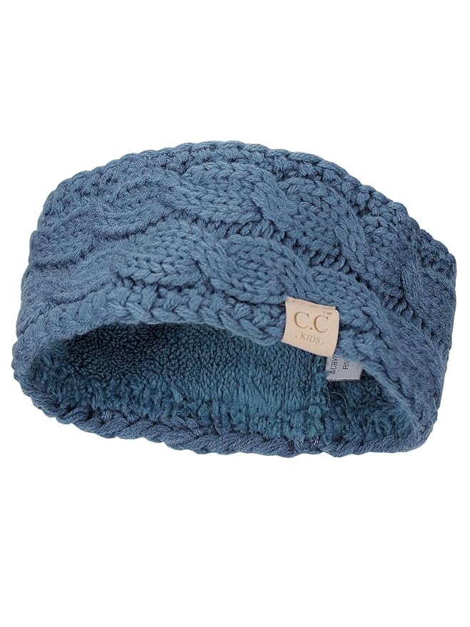 C.C Children's Kids' Winter Warm Cable Knit Fuzzy Lined Ear Warmer Headband