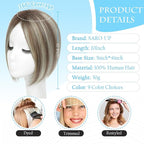 SARO-UP Hair Toppers for Women Real Human Hair Toppers for Women with Thinning Hair pieces with No Bangs 3 * 4Inch Hand-Tied Invisible Upgrade Swiss Base 10Inch Topper (4T6/613#)