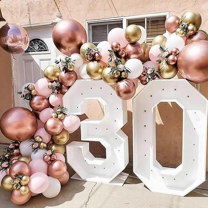 RUBFAC Rose Gold Balloons Different Sizes Latex Party Balloon 154pcs | Elegant - Image 5