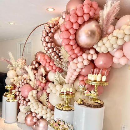 Blush Pink Balloons, Retro and Rose Gold Boho Balloons Set - Image 3